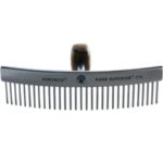 Aaronco Rake Superior Shortey 714 grooming tool with a curved design and medium teeth, ideal for de-matting pets' coats.
